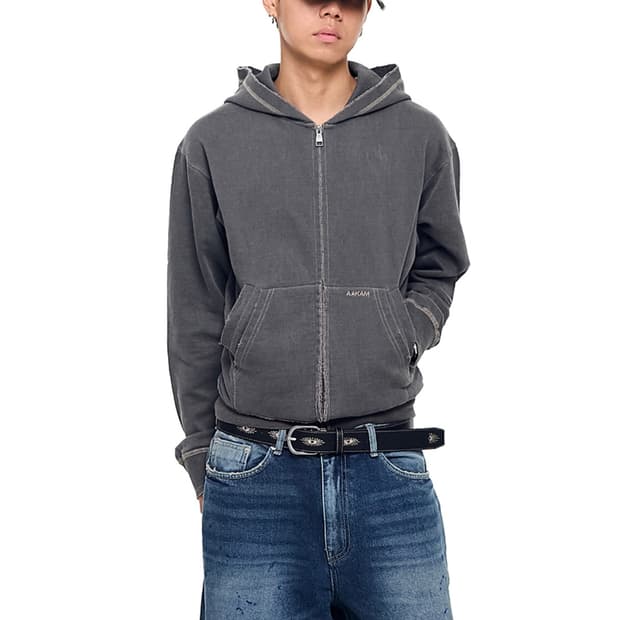 아캄 빈티지데미지후드집업