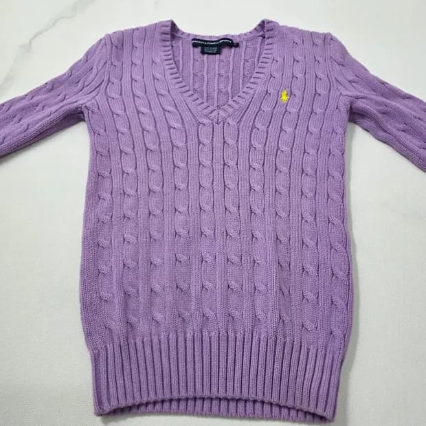 [정품] 폴로 랄프로렌 스포츠 라벤더 케이블 브이넥 니트 44반