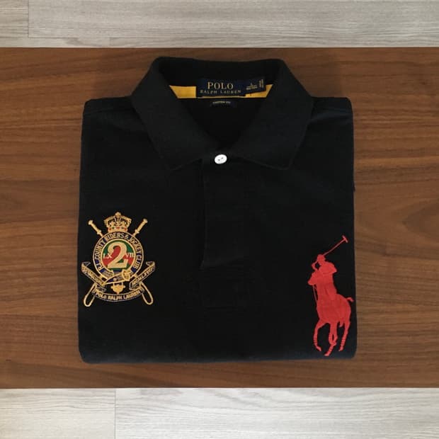 폴로 빅포니 긴팔 럭비티 블랙