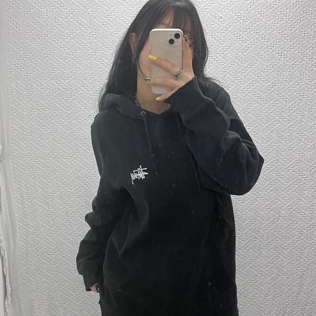 스투시 베이직 모던 빈티지 백로고 약기모 후드티 L C07438