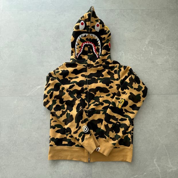 베이프 PONR 퍼스트 카모 세컨드 샤크 풀 집 후드 옐로우 (황계)