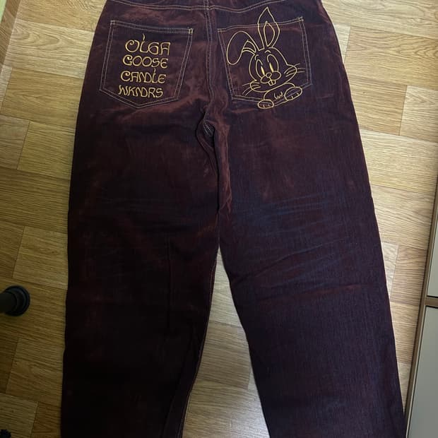 위캔더스 벨벳 데님 팬츠 L