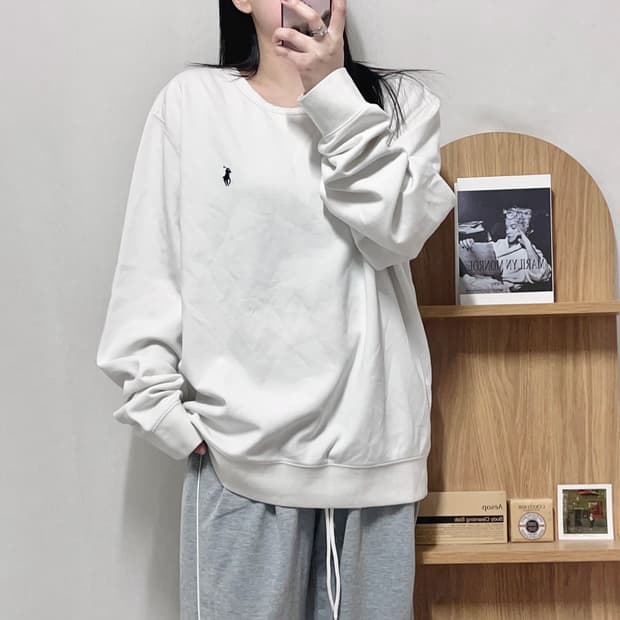 [정품] 폴로 화이트 / 블랙포니 맨투맨 [ XL ]