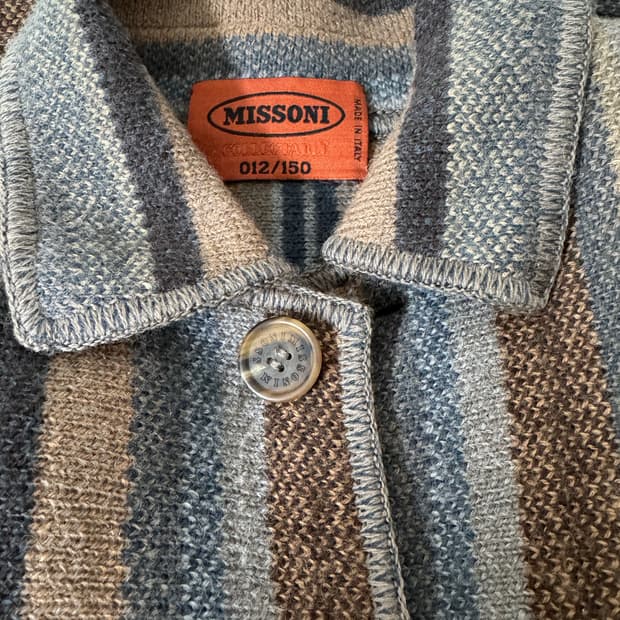 미쏘니 멀티컬러 울 코트 니트 롱가디건