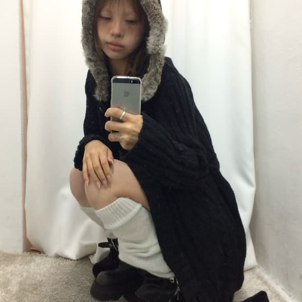 🖤퍼 후드 가디건 코디🖤
