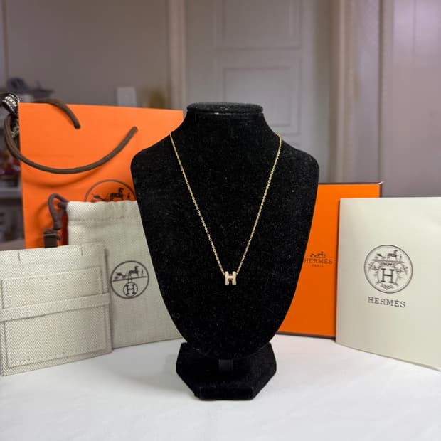 [풀구성]에르메스 미니 팝아슈 펜던트 네크리스 목걸이