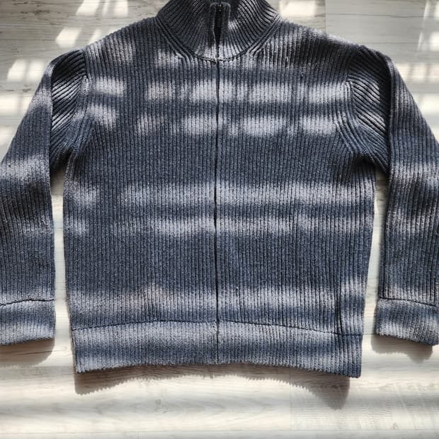 남자 그레이 니트 집업 팜. L(105~110)사이즈