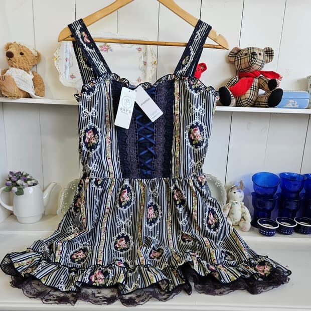 Axes Femme 로즈 스트라이프 코르셋 원피스