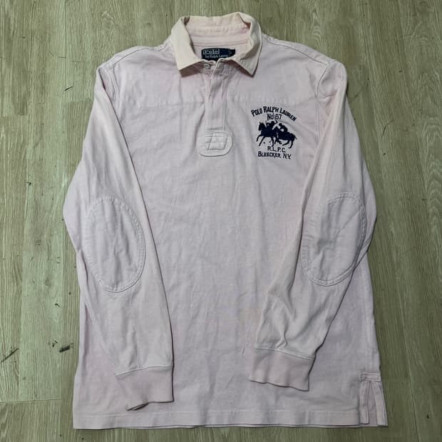 폴로 랄프로렌 빅포니 럭비 긴팔 카라티 핑크 L/100