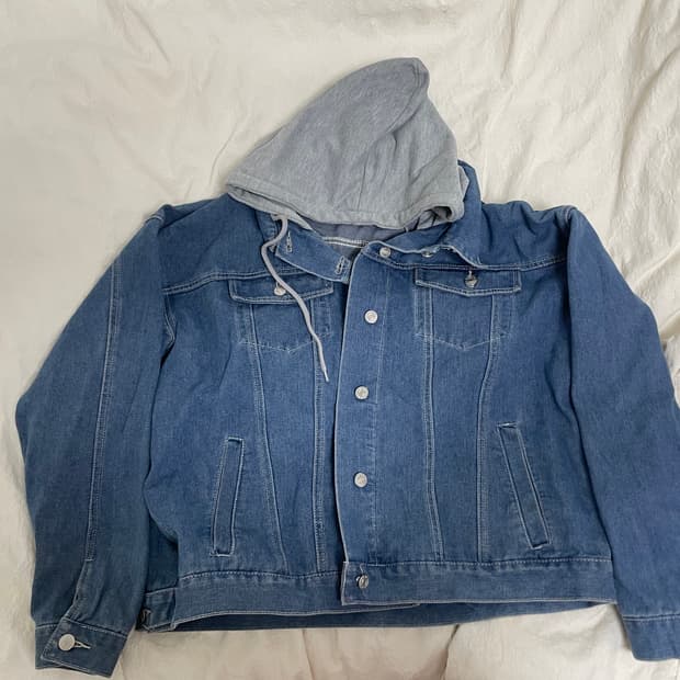 후드 청자켓 데님자켓