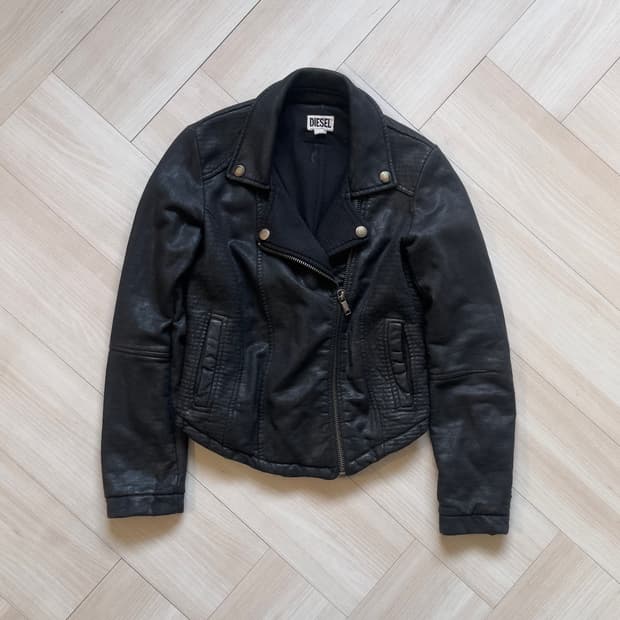 [DIESEL] biker cowhide leather jacket