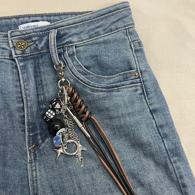 토곰아비 더블 레더 주사위 키링