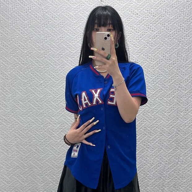 마제스틱 빈티지 텍사스 레인저스 야구 져지 셔츠 반팔티 90 C13954