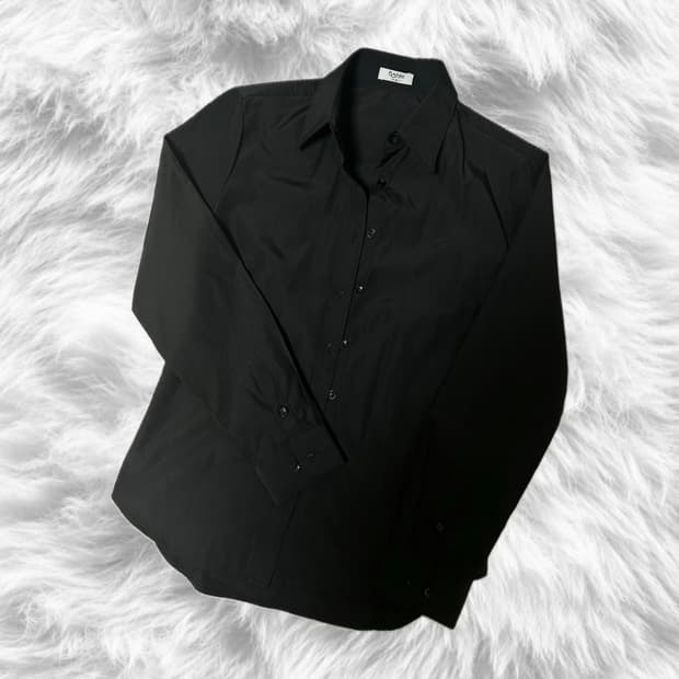 긱시크st 빈티지 슬림핏 블랙셔츠
