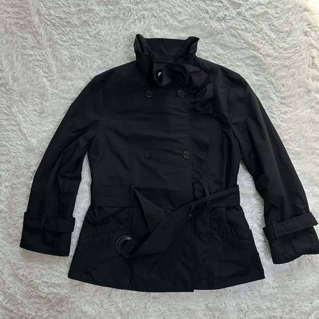 아르마니 콜레지오니 블랙 트렌치 코트 40