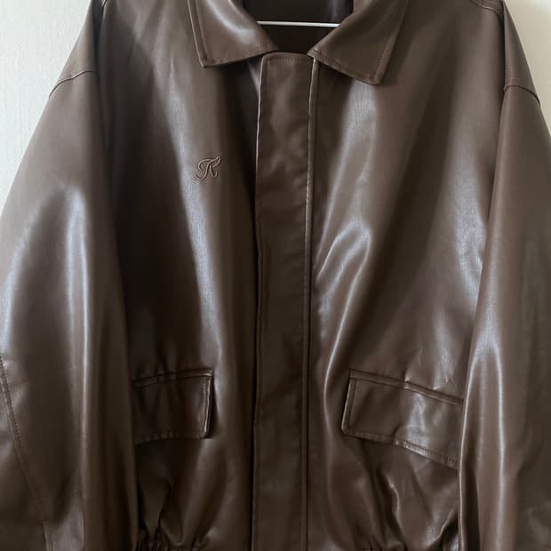 미니멀 프로젝트 브라운 레더 자켓