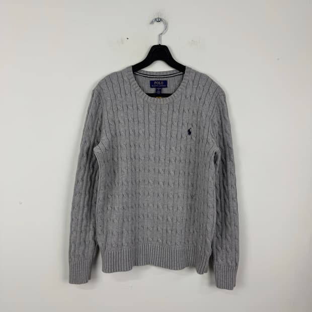 폴로 랄프로렌 그레이 꽈배기 니트 L <256>