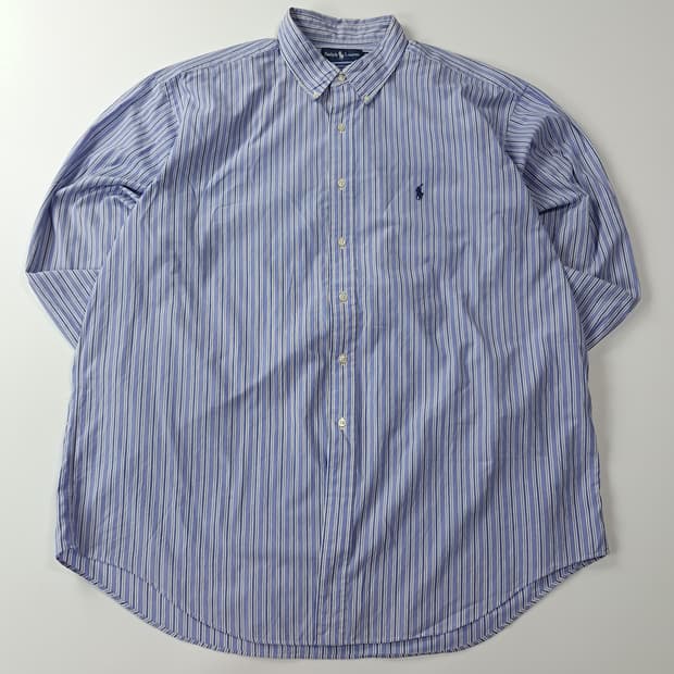 CA600 2XL 폴로 빅사이즈 90s 홍콩판 블루 스트라이프 셔츠 남