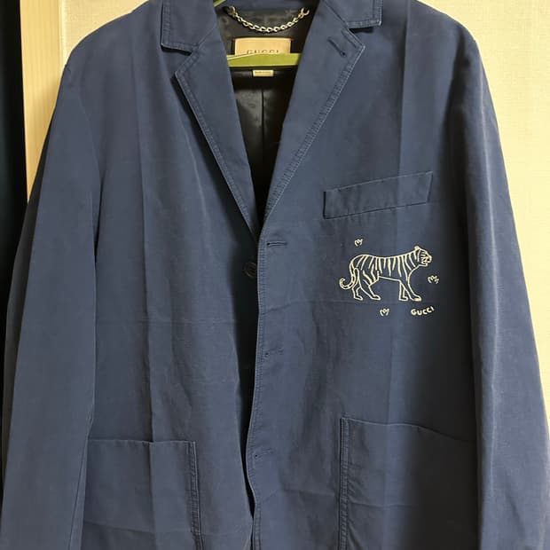 [정품] 구찌 타이거 엠브로이더리 코튼 재킷 46사이즈