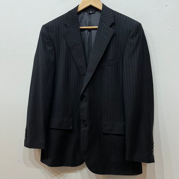 LANVIN 랑방 2B 스트라이프 울 실크 블레이저 자켓