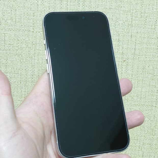아이폰15pro 실버 128 배터리100, 애플케어플러스