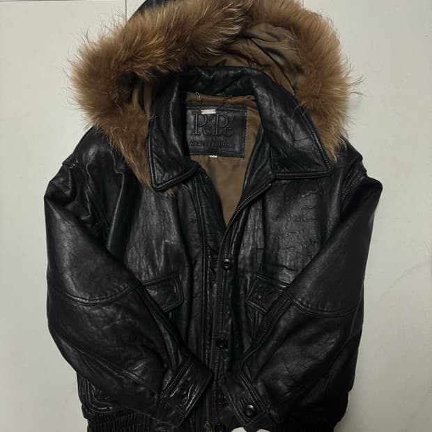 Pe' Pe' Big Hood Fur Leather Jacket
