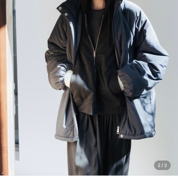 모노하 Fleece padded high neck jumper