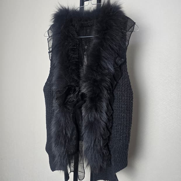 페이크퍼 니트베스트