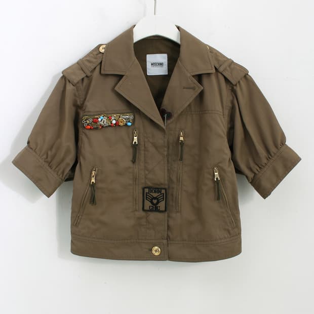 모스키노 카키 여자 반팔 숏 자켓 