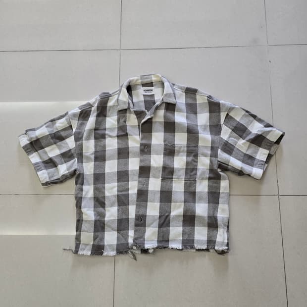 BOWWOW 반팔 체크 셔츠 L