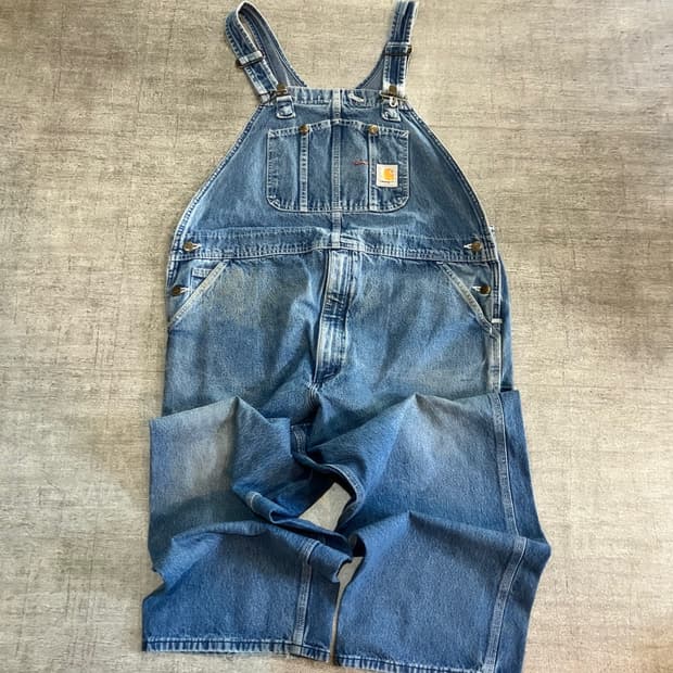 Carhartt 칼하트 올드스쿨스트릿 아메카지 서스펜스 데님멜빵팬츠