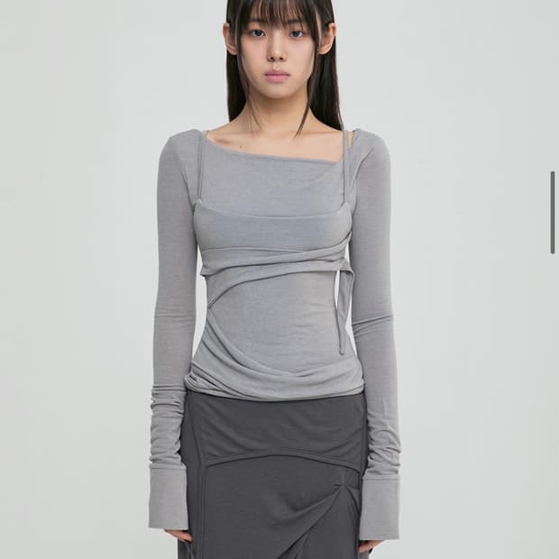 플레어업 Layered Bustier Long Sleeve 그레이
