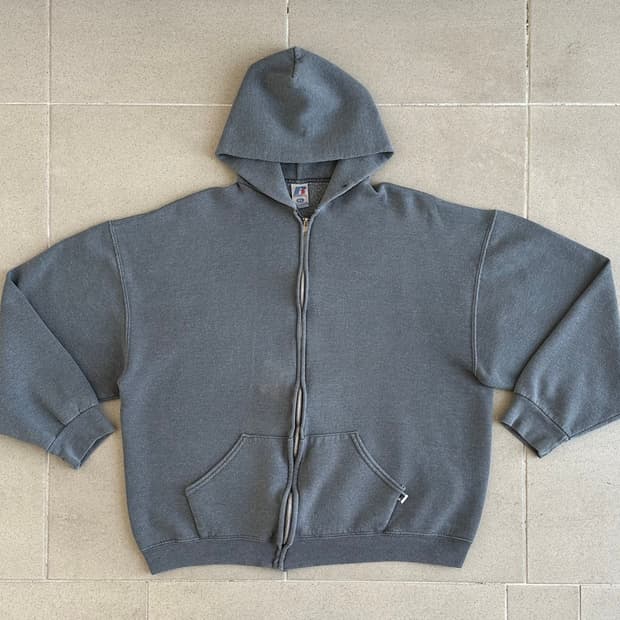 빈티지 러셀 후드집업 다크그레이 XL
