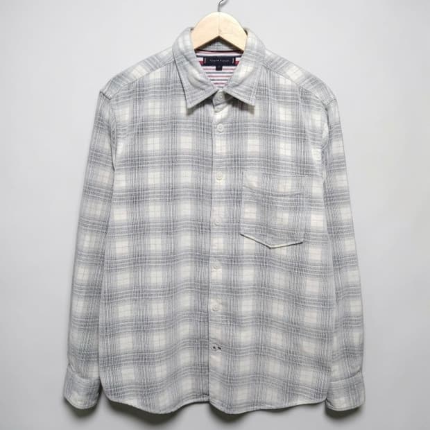 95~100 Tommy 타미힐피거 체크 셔츠 그레이
