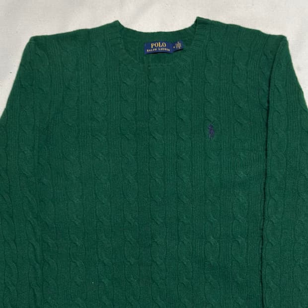 M 폴로랄프로렌 캐시미어 그린 케이블 니트