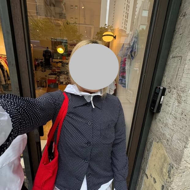 [Vintage] navy dot shirt