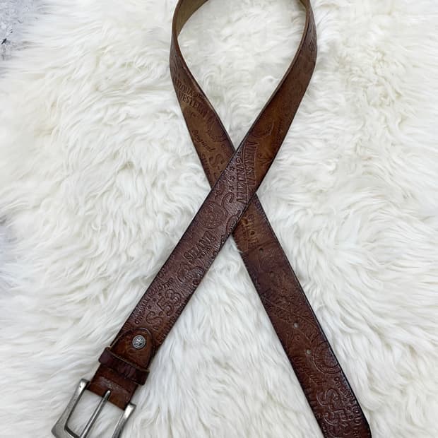 리얼레더 패턴 버클 벨트