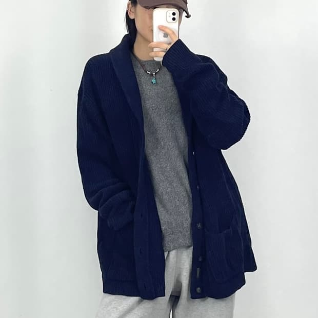 [2XL]폴로 네이비 가디건CK9802