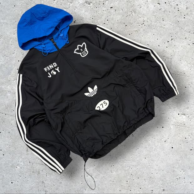 [S] 아디다스 x 275c 아노락 바람막이 블랙/블루 D436