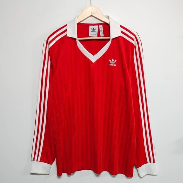 100~105 ADIDAS 아디다스 피케 풋볼 긴팔 카라티셔츠 레드 IX