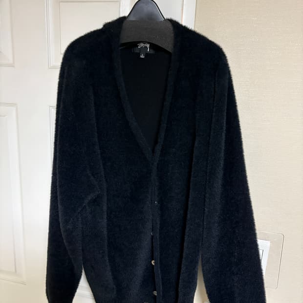 스투시 쉐기 가디건 블랙 L사이즈