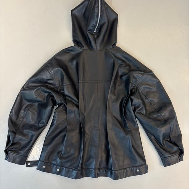 (New)Irene Fur Hood Leather Jacket