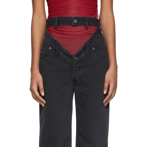 Y/project cut out waistband denim jeans 