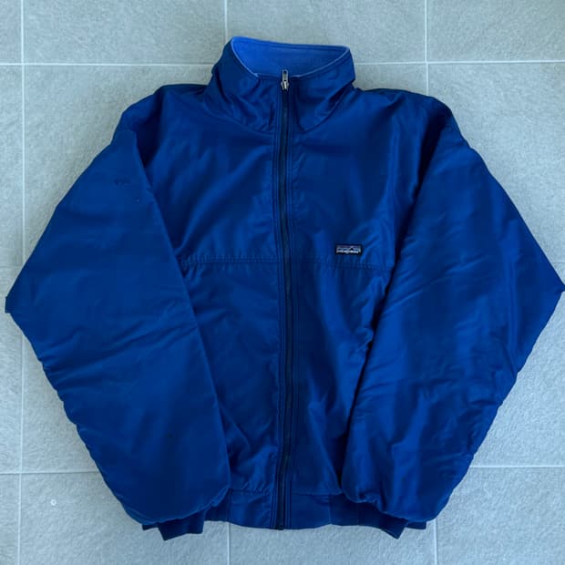 파타고니아 쉘드 신칠라 봄버 자켓 블루 L, made in usa