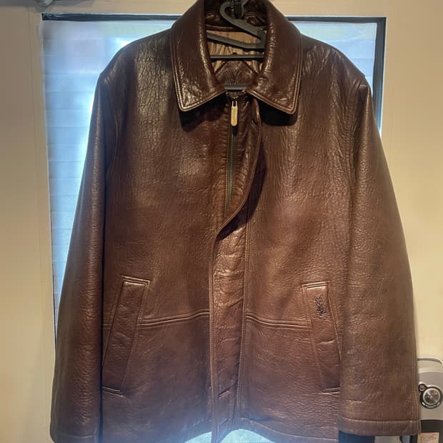 생로랑 브라운 레더 자켓100사이즈