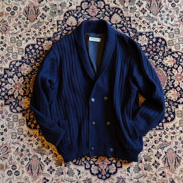 버버리 스코티쉬 숄칼라 가디건 105~110