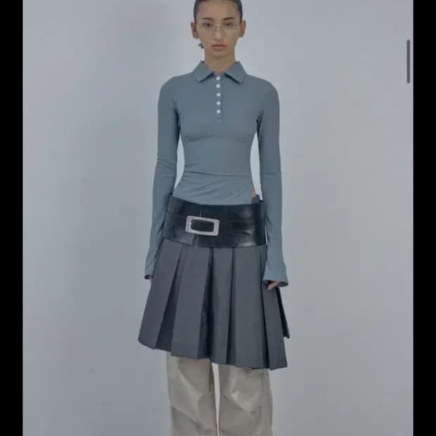 [새상품,무료배송]스컬프터 Button Down Bell Sleeve T