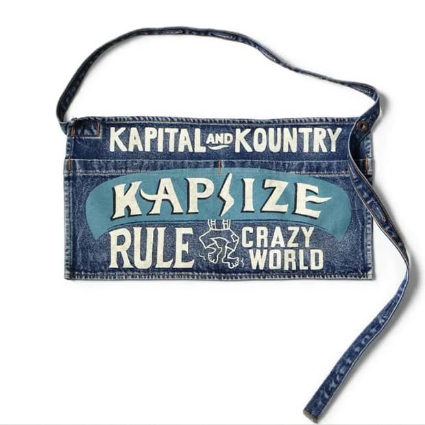 캐피탈 13온즈 데님 디스트레스드 쇼츠 에이프런