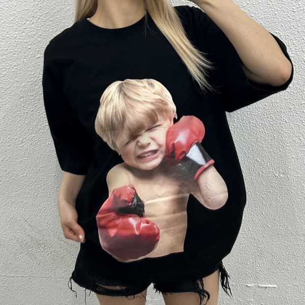 아크메드라비 복싱소년 블랙 반팔