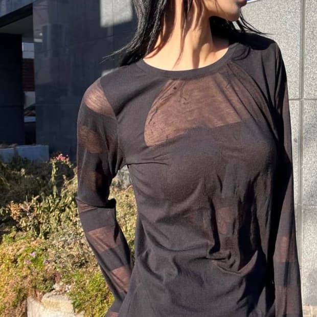 히스테릭글래머 시스루 스컬 롱 슬리브